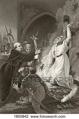 Stock Image - Martyrdom Of Archbishop Thomas Cranmer, 21 March 1556. From The National And Domestic History Of England By William Aubrey Published London Circa 1890. Fotosearch