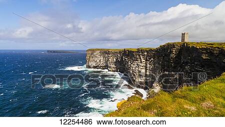 Stock Photograph - Marwick Head RSPB Nature Reserve, Kitcheners Monument; Orkney, Scotland. Fotosearch