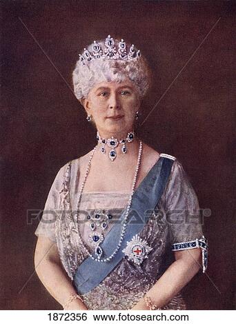 Stock Photograph - Mary Of Teck, Victoria Mary Augusta Louise Olga Pauline Claudine Agnes 1867 To 1953. Queen Of The United Kingdom And Empress Of India As The Consort Of King-Emperor George V. From The Book Our Queen Mothers By Elizabeth Villiers.. Fotosearch
