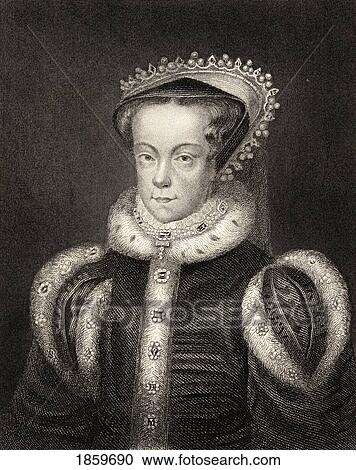 Stock Image - Mary Queen Of Scots, 1542-1587. Also Mary Stuart, Daughter Of James V, King Of Scotland. 19Th Century Print.. Fotosearch