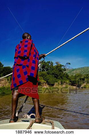Masai Man Crossing Mara River View Large Photo Image Stock Photograph - Masai Man Crossing Mara River. Fotosearch