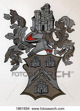 Picture - Masonic Arms Arms Granted To The Masons Company Of London 12Th Edward Iv 1472-3 Engraving From The Book The History Of Freemasonry Volume Ii Published By Thomas C. Jack London 1883. Fotosearch