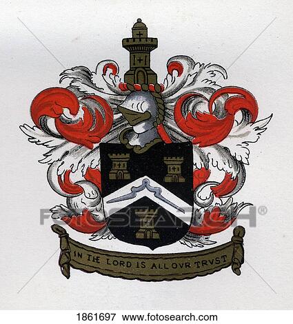 Stock Photo - Masonic Arms Arms Of The Free Masons From The Gateshead Charter 1671 Engraving From The Book The History Of Freemasonry Volume Ii Published By Thomas C. Jack London 1883. Fotosearch