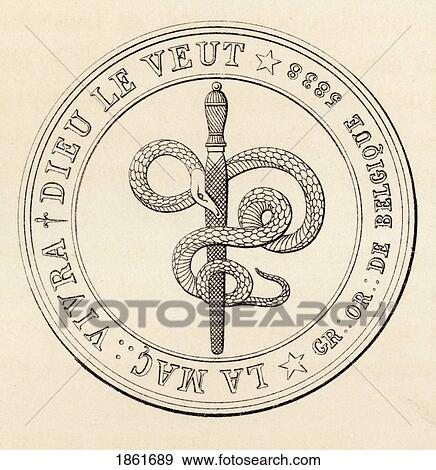 Stock Photo - Masonic Seal Engraving From The Book The History Of Freemasonry Volume Iii Published By Thomas C. Jack London 1883. Fotosearch