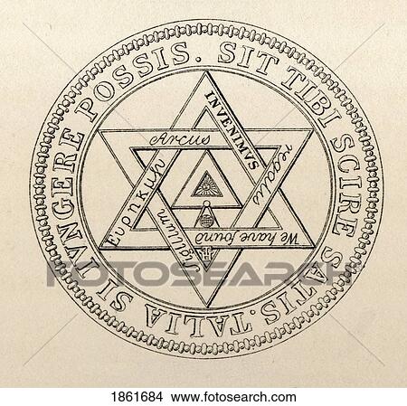 Picture - Masonic Seal Grand Chapter London 1769 To 1817 From The Book The History Of Freemasonry Volume Ii Published By Thomas C. Jack London 1883. Fotosearch