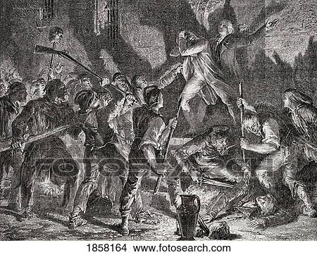 Massacre In The Prisons, September 1792. Engraved By C. Maurand After De La Charlerie. From Histoire De La Revolution Francaise By Louis Blanc. View Large Photo Image Picture - Massacre In The Prisons, September 1792. Engraved By C. Maurand After De La Charlerie. From Histoire De La Revolution Francaise By Louis Blanc.. Fotosearch