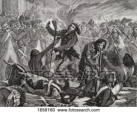 Stock Image - Massacre Of The Swiss, 10Th August 1792. Engraved By Jonnard After De La Charlerie. From Histoire De La Revolution Francaise By Louis Blanc.. Fotosearch