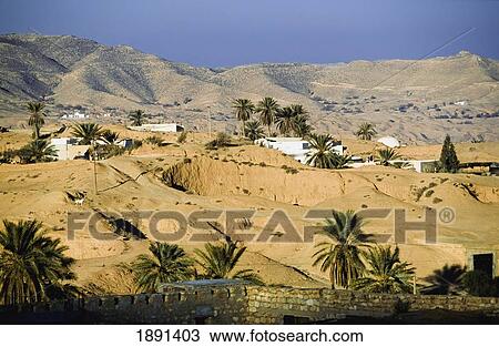 Stock Image - Matmata Village On Desert. Fotosearch