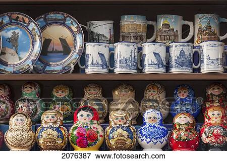 Matryoshka Dolls Plates And Mugs On Display; St. Petersburg Russia View Large Photo Image Stock Photo - Matryoshka Dolls Plates And Mugs On Display; St. Petersburg Russia. Fotosearch