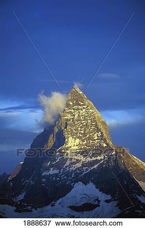 Matterhorn Mountain At Sunrise, Close Up View Large Photo Image Stock Photo - Matterhorn Mountain At Sunrise, Close Up. Fotosearch