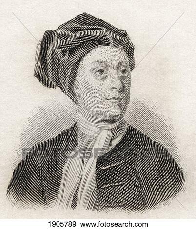 Stock Photo - Matthew Prior, 1664 To 1721. English Poet And Diplomat. From Crabb's Historical Dictionary Published 1825.. Fotosearch