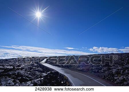Stock Photo - Mauna Loa road to summit; Big Island, Hawaii, United States of America. Fotosearch