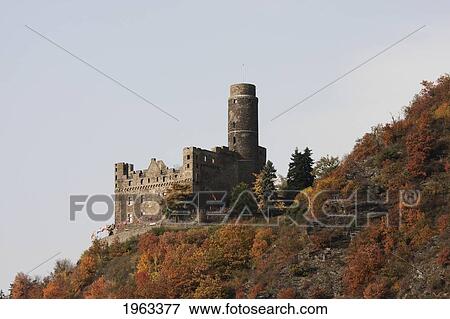 Stock Photo - Maus Castle, As Seen From The Rhine River, Rhineland-Palatinate, Germany. Fotosearch