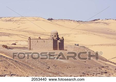 Stock Image - Mausoleum Of Mohammed Shah Aga Khan, Aswan, Egypt. Fotosearch