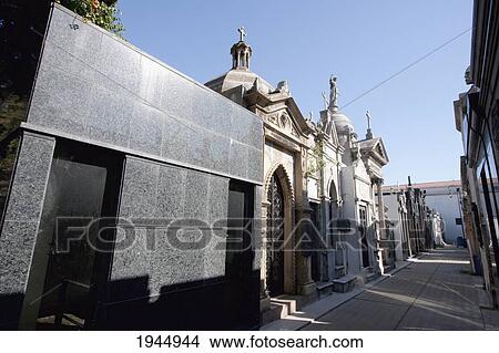 Picture - Mausoleums at Cementerio de la Recoleta, Buenos Aires, Capital Federal, Argentina. Fotosearch