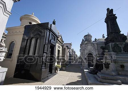 Stock Photo - Mausoleums at the Cementerio de la Recoleta, Buenos Aires, Capital Federal, Argentina. Fotosearch
