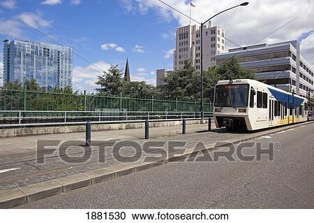 Stock Image - Max Train; Portland, Oregon, Usa. Fotosearch