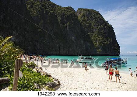 Stock Photo - Maya Beach On Ko Phi Phi Lei; Phuket Thailand. Fotosearch