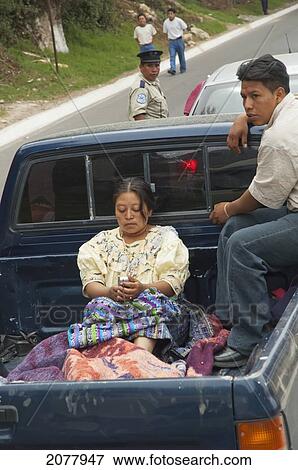 Maya Couple In A Truck- Solol View Large Photo Image Stock Photo - Maya Couple In A Truck- Solol. Fotosearch
