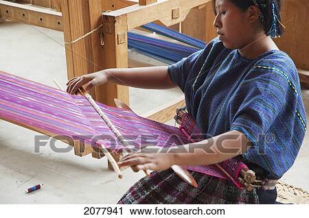 Maya Woman At The Loom, San Antonio Palopo, Solol View Large Photo Image Stock Image - Maya Woman At The Loom, San Antonio Palopo, Solol. Fotosearch