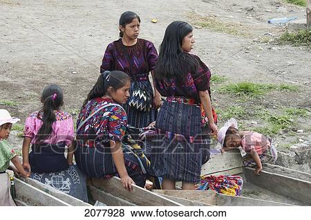 Stock Photo - Maya Women By The Shores Of Lake Atitl. Fotosearch