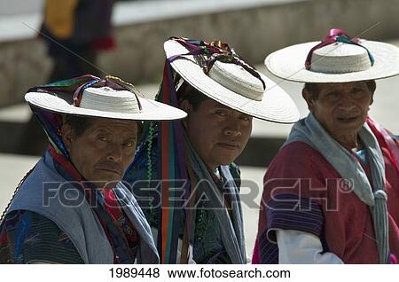 Stock Photo - Mayordomo (Village Elder) By The Church Of San Lorenzo, Zinacantan, Chiapas, Mexico. Fotosearch
