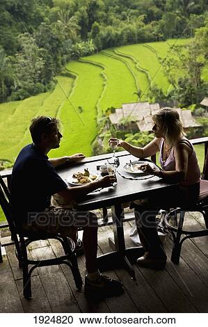 Meal Overlooking Rice Paddies View Large Photo Image Stock Image - Meal Overlooking Rice Paddies. Fotosearch