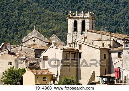 Medieval Besalu Village View Large Photo Image Stock Photo - Medieval Besalu Village. Fotosearch