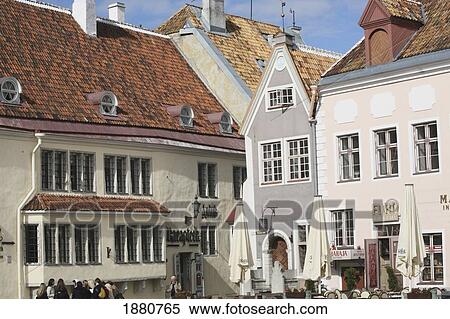 Stock Photography - Medieval Merchant Houses In Town Hall Square. Fotosearch