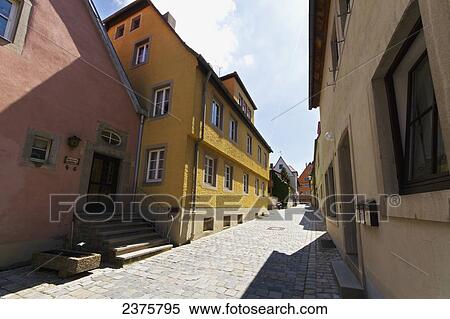 Medieval street scene, Rothenburg-ob-der-Tauber, Bavaria, Germany View Large Photo Image Stock Photography - Medieval street scene, Rothenburg-ob-der-Tauber, Bavaria, Germany. Fotosearch