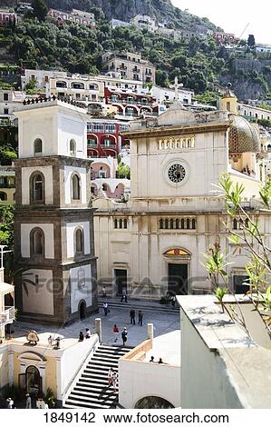 Mediterranean Cliffside Town View Large Photo Image Stock Image - Mediterranean Cliffside Town. Fotosearch