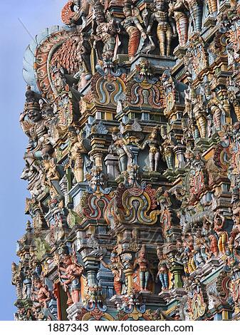 Stock Image - Meenakshi Amman Temple, Close Up. Fotosearch