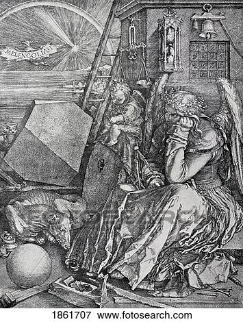 Melancholy Engraved By Albrecht Durer From The Book The Freemason By Eugen Lennhoff Published 1932 View Large Photo Image Stock Photo - Melancholy Engraved By Albrecht Durer From The Book The Freemason By Eugen Lennhoff Published 1932. Fotosearch