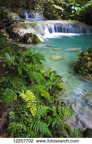 Stock Image - Mele Maat waterfall; Efate Island, Vanuatu. Fotosearch