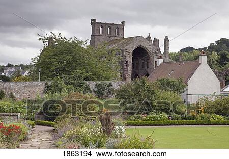 Picture - Melrose Abbey, Melrose, Scottish Borders, Scotland. Fotosearch