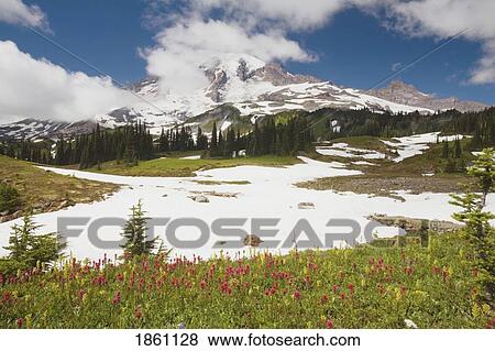 Melting Snow In A Mountain Landscape View Large Photo Image Stock Photo - Melting Snow In A Mountain Landscape. Fotosearch