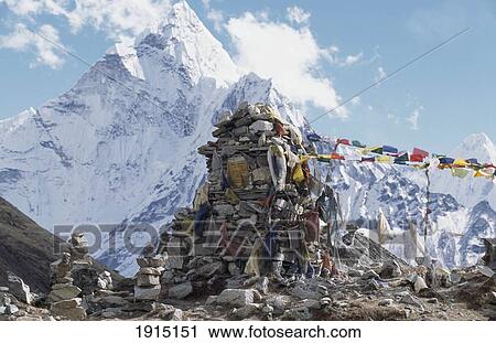 Stock Image - Memorial To Dead Mt. Everest Climbers. Fotosearch