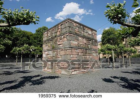 Stock Photography - Memorial To The Borneplatz Synagogue, Destroyed During The Kristallnacht Or November Pogrom In 1938, Frankfurt Am Main, Germany. Fotosearch