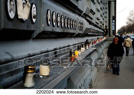 Picture - Memorial To The Victims Of The Fascist And Communist Dictatorial Regimes In The House Of Terror, Budapest, Hungary. Fotosearch