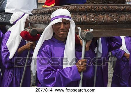 Men Carrying The Andas (Floats) Of Saints During The Procession Of The Holy Cross On Good Friday In Antigua Guatemala, Sacatep View Large Photo Image Picture - Men Carrying The Andas (Floats) Of Saints During The Procession Of The Holy Cross On Good Friday In Antigua Guatemala, Sacatep. Fotosearch