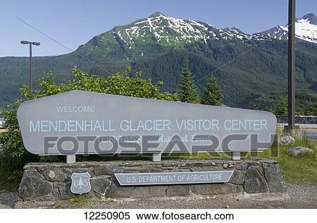 Mendenhall Glacier Visitor Centre sign at Mendenhall Glacier, Tongass National Forest, near Juneau; Alaska, United States of America View Large Photo Image Stock Photography - Mendenhall Glacier Visitor Centre sign at Mendenhall Glacier, Tongass National Forest, near Juneau; Alaska, United States of America. Fotosearch