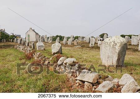 Stock Photography - Menhirs In The The Menec Alignments, Carnac, Morbihan, France. Fotosearch