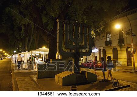 Menorah on Avenida Mitre at night, Mendoza, Argentina View Large Photo Image Stock Image - Menorah on Avenida Mitre at night, Mendoza, Argentina. Fotosearch