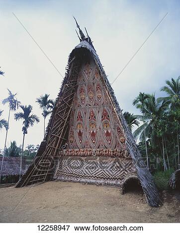 Stock Photo - Men's House in Maprik region; Papua New Guinea. Fotosearch