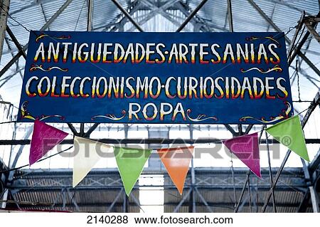 Stock Photo - Mercado De San Telmo's Sign, San Telmo, Buenos Aires, Argentina. Fotosearch