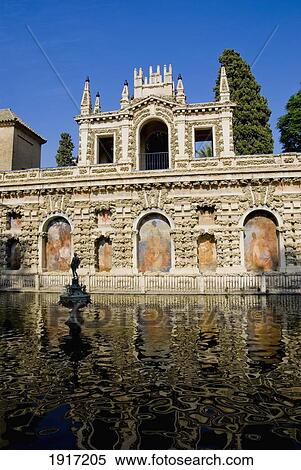 Stock Photography - Mercurio Statue On Fountain At Alcazar. Fotosearch