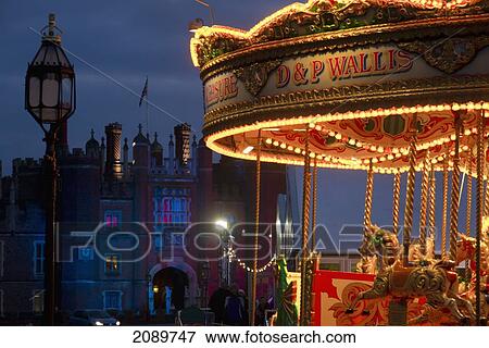 Stock Photo - Merry Go Round, Hampton Court, London, Uk. Fotosearch