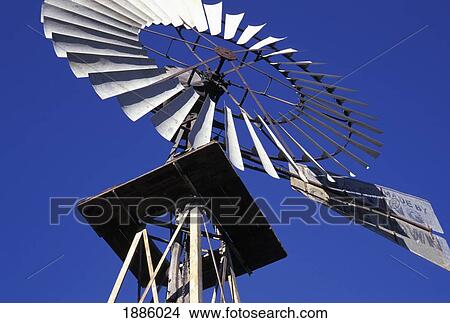 Metal Windmill, Low Angle View View Large Photo Image Picture - Metal Windmill, Low Angle View. Fotosearch