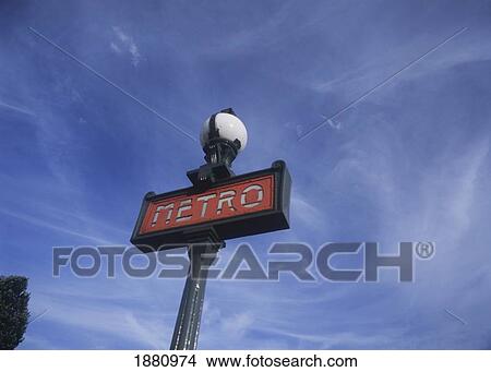 Metro Sign View Large Photo Image Picture - Metro Sign. Fotosearch