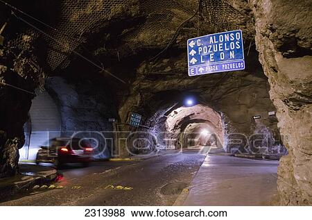 Stock Photo - Mexico, Guanajuato, Guanajuato, Traffic in subterranean tunnels. Fotosearch